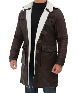 Abrigo de Cuero para Hombre, Cuero Sintético de Alta Calidad, Abrigo Largo Estilo Gabardina, Estilo Moderno, Ajuste Cómodo, Chaqueta de Moda de Invierno para Hombre - Product Image 2