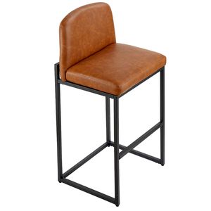 Set Moderno di 4 Sgabelli da Bar Alti 27 Pollici, Facile Montaggio, Schienale in Pelle PU con Gambe in Metallo per Uso in Cucina - Product Image 6
