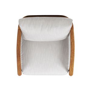 Poltrona da Patio Rhodes 29 Pollici Imbottita in Teak e Alluminio con Rivestimento in Ciniglia Grigio Betulla, Elegante Arredo da Esterno - Product Image 6