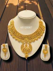 AWAIS HOUSE Collier/Bracelet de luxe pour femme, style vintage, plaqué or, serti de diamants, motif infini, hip-hop, pour mariage et soirée - Product Image 2