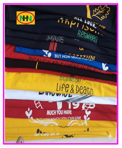 T-shirt en coton tricoté imprimé pour homme, sérigraphié, coupe classique, écologique, surplus de production de marque originale du Bangladesh - Product Image 1