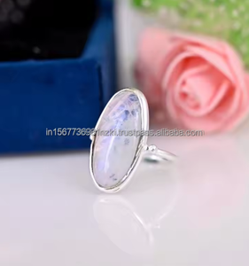 แหวนพลอยมูนสโตนสีรุ้งธรรมชาติ925แหวนพลอยเงินสเตอร์ลิงแท้ของขวัญคริสต์มาสสำหรับเธอ - Product Image 6