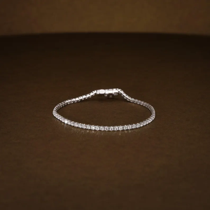 Bracelet tennis en diamants de laboratoire, taille brillant rond, 2,96 carats au total, couleur E-F, pureté VVS2, bijoux fins - Product Image 1