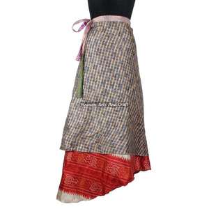 Falda de Seda Estilo Gitano Indio, Reversible, Boho, Multicolor, para Verano, Cómoda, Estilo Hippie, Talla Única - Product Image 2