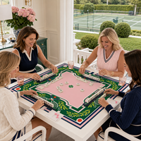 Tapis de Mahjong Américain Personnalisé 33x33 Pouces en Néoprène Premium Antidérapant et Réducteur de Bruit pour Court de Tennis et Jeu de Table OEM ODM Vente en Gros