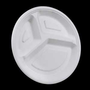 Best quality Round Paper Divided <b>Plate</b> For Takeaway Food Serving Eco-Friendly <b>Disposable</b> Dishware - Product Image 2
