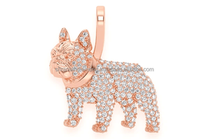 Pendentif Bouledogue Français Moissanite Plaqué Or Argent 925 Personnalisé en Gros, Breloques Animaux Hip Hop Tendance Unisexe - Product Image 4