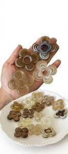 Grandes perles en verre soufflé multicolores style bohème à 5 pétales - Perles Krobo africaines vintage ondulées et tourbillonnantes pour la fabrication de bracelets - Product Image 6