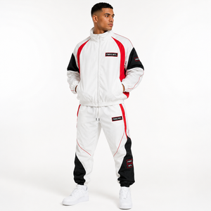 Survêtement en nylon patchwork personnalisé, streetwear léger, sweat à capuche zippé et short, ensembles de survêtements de haute qualité, vestes pour hommes - Product Image 1