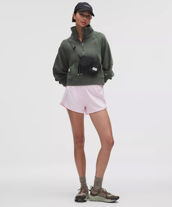 Shorts Deportivos Casuales de Cintura Media para Mujer, Tejidos en Color Rosa, Estilo Vintage, Transpirables, de Secado Rápido, de Algodón Orgánico Oxford - Product Image 3