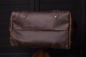 กระเป๋าเดินทางหนังสไตล์เรโทร กระเป๋าถือขนาดใหญ่ ใส่ของได้เยอะ พกพาสะดวก กระเป๋าเดินทางขึ้นเครื่องบินได้ มีช่องใส่พาสปอร์ตด้านนอก ซิปทำมือ - Product Image 2