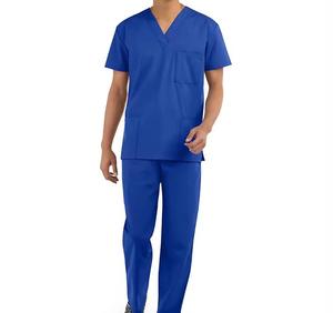 Ensemble de blouses et pantalons d'infirmier pour hommes, nouveau design confortable, uniforme d'hôpital, tissu denim tissé élégant - Product Image 3