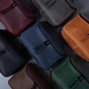 Genuine Leather Toiletry Bag <b>Mens</b> Dopp Kit Shaving Wash Bag Travel Cosmetic <b>Pouch</b> Large Capacity Wholesale TYG-0220 - Product Image 6