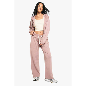 Ensemble de survêtement en coton doux mélangé, sweat à capuche et pantalon de jogging pour un style décontracté chic et urbain, ensemble de survêtement de luxe discret pour femmes - Product Image 6