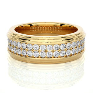 Bague pour homme en or 18 carats avec diamant de laboratoire de 1,03 carat, taille ronde, 40 pierres, certifiée IGI, pour l'exportation en gros - Product Image 5