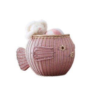 Cesta de Almacenamiento Grande de Ratán con Forma de Pez, Organizador de Juguetes para Niños, Organizador de Artículos Diversos, Maceta Decorativa con Forma de Animal para Sala de Estar - Product Image 5