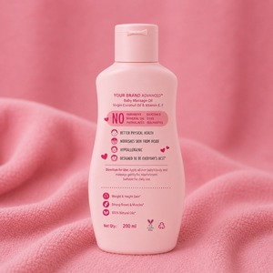 Huile de massage nourrissante à marque privée avec amande, noix de coco et vitamine E pour des soins doux de la peau - Product Image 2
