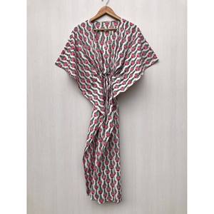 Kaftan floral violet pour femme, robe longue décontractée à manches courtes, style indien, paréo de plage naturel, tenue de nuit, cache-maillot de bain - Product Image 4