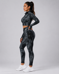 Conjunto de Yoga Transpirable para Mujer con Logotipo Frontal - Top de Diseño Sólido y Cierre Elástico en la Cintura para Gimnasio, Fitness y Entrenamiento a Precio Económico - Product Image 5