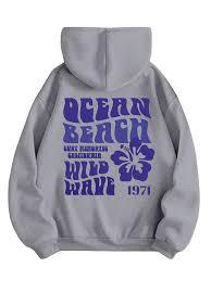 เสื้อฮู้ดลายกราฟิกชายหาดมหาสมุทรแบบกำหนดเอง |   เสื้อพูลโอเวอร์สีฟ้าอ่อนขนาดใหญ่ |   เสื้อผ้าสตรีทแวร์เนื้อหนา - Product Image 4