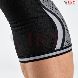 Genouillères de boxe en néoprène noir et gris pour arts martiaux mixtes (MMA) et kickboxing – Nouveauté, Meilleur fournisseur, Vente chaude - Product Image 5