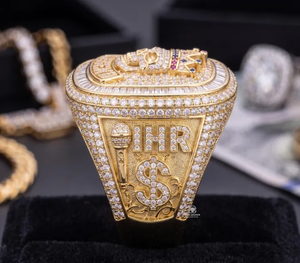Gold Plated Championship Ring <b>Crystal</b> Rhinestone Signet Band Alloy Commemorative Jewelry for Gift Party - Product Image 2