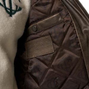 แจ็คเก็ตบอมเบอร์หนังแท้สำหรับผู้ชาย สีน้ำตาล ดีไซน์ทันสมัย ปิดด้วยซิป ผ้าคุณภาพสูง ดูดีมีสไตล์ - Product Image 3