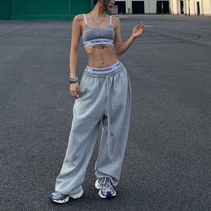 Customized <b>Women's</b> Hip Hop Sportswear <b>Trousers</b> for Active <b>Women</b> in Winter Casual Style 100% Cotton <b>Fleece</b> - Product Image 1