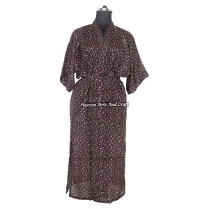 Kimono de seda vintage para damas de honor con cinturón de tela hasta el tobillo, accesorio de boda ODM - Product Image 1