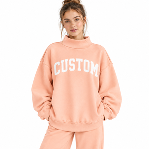 Sudadera Moderna para Mujer, Cuello Alto Informal, Holgada, Manga Larga, Hombros Caídos, Diseño Casual, Suave, para Uso Diario - Product Image 4