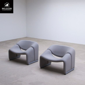 Chaise de canapé simple nordique tissu de loisirs hôtel modèle chambre concepteur personnalisé Simple fauteuil en coton et laine de lin en forme spéciale - Product Image 5