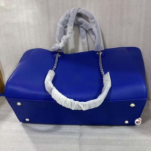 Blue PU Leather Tote Bag With <b>Chain</b> Strap Two Handles Pattern Trendy Open <b>Top</b> Women's Shoulder Bags All Seasons Shopping Fashion - Product Image 4