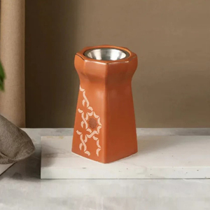Arabic Reddish-Brown Metal Incense Burner With White Pattern Accents Perfect For Infusing A Fragrant Ambience In Modern <b>Homes</b> - Product Image 1