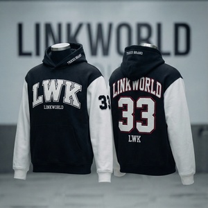 High Quality Wholesale Autumn Solid Embroidered Hooded Street Wear Custom Men's Hoodies Sweatshirts - Product Image 1