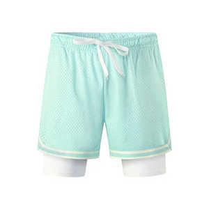 Pantalones Cortos Deportivos Casuales para Hombre, Blancos, de Satén con Estampado de Leopardo, Cintura Media, Cierre con Cordón, Secado Rápido y Transpirables - Product Image 1
