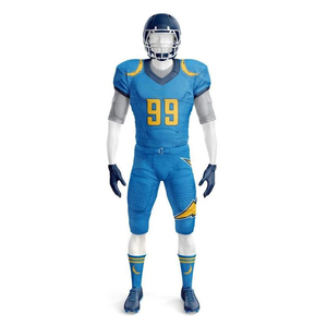 <b>Elite</b> American Football Uniform 220 GSM Polyester Custom Breathable Moisture Management Double Layer Printed V-neck Unisex - Product Image 3