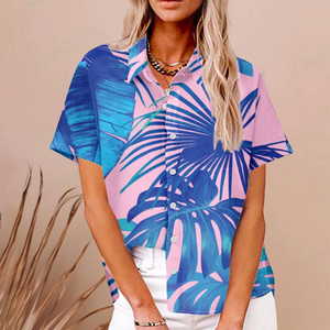 Nueva Llegada, MOQ Bajo, Camisas Hawaianas Personalizadas por Sublimación, Tallas Grandes, Camisas de Botones para Mujer, Estilo Urbano, Playeras Hawaianas - Product Image 5