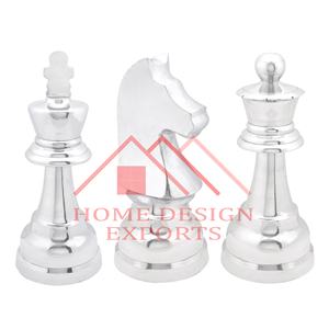 Fabulous Design Aluminium Metal <b>Chess</b> Showpiece Set <b>Table</b> Accent Decor Sculpture for Home Hotel Restaurant <b>Table</b> Decoration - Product Image 5