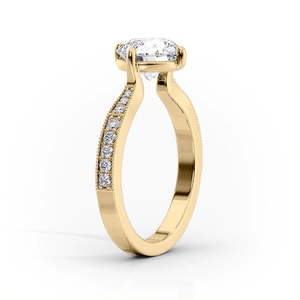Sterling Silver Round Moissanite Diamond Multi <b>Crystal</b> Line Track Everyday Wear Women <b>Ring</b> - Product Image 6