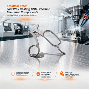 Componentes de Acero Inoxidable Mecanizados con Precisión CNC Mediante Fundición a la Cera Perdida para Equipos de la Industria Alimentaria, Médica y Marina - Product Image 3