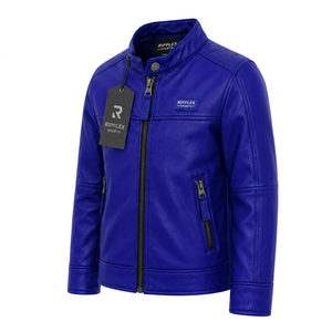 Comfortable kids leather jacket with premium finish warm lining flexible movement and stylish everyday appeal for children - Product Image 6