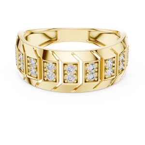 Bague de luxe en alliage de moissanite à motif géométrique |   Bague de créateur en argent sterling plaqué or blanc pour homme - Product Image 5