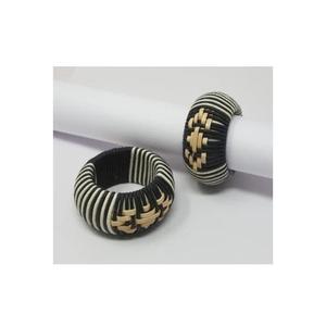 Lot d'anneaux de serviette tissés en papier, motif tressé, modernes, écologiques, durables, décoratifs, pour mariage, vaisselle de table et réceptions. - Product Image 1