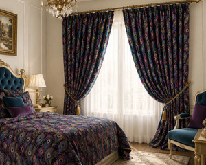Luxury Decorative Window <b>Curtains</b> Velvet Blackout Printed <b>Curtain</b> Panels <b>for</b> Living Room Bedroom Home Interior Decoration Modern - Product Image 3