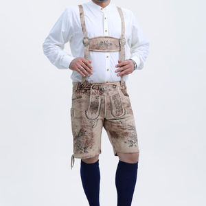 Pantalones Cortos de Cuero Tradicionales Bávaros para Hombre, Diseño Personalizado, Ropa Tradicional para Oktoberfest, Cuero Genuino, Proveedor OEM - Product Image 1