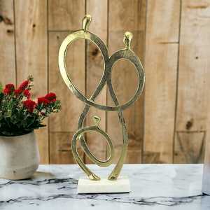 Jaffs Exports JE2080 54cm H X 10.5cm W X 27cm L Gold Plated Aluminium Modern Sculpture Handmade Eco-Friendly Durable Art <b>Figure</b> - Product Image 4