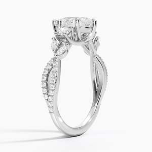 Bague BOJ 0143 en argent 925, coupe poire, sertie de trois griffes, luxe, style Willow, solitaire, diamant 2 carats, couleur D, VVS1, moissanite GRA - Product Image 2