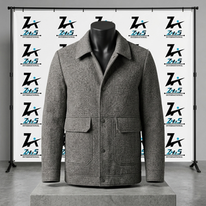 Veste polaire pour homme, col rond, couleur unie, épaisse, en laine, pull décontracté d'hiver, coupe classique, vêtement d'extérieur en polyester, veste en laine - Product Image 1