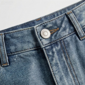 Jupe crayon en jean taille haute pour femme, mini, couleur unie, style décontracté avec poches, tissu délavé, à porter toute l'année - Product Image 4