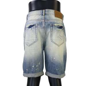 Pantalones Cortos de Mezclilla Desgastados y Rotos de Alta Calidad para Hombre, Tejidos Transpirables de Verano, Estilo Casual Recto, Azules, Venta al por Mayor Personalizada - Product Image 2